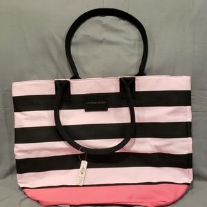 Victoria's Secret Pink & Black Striped Bag…
